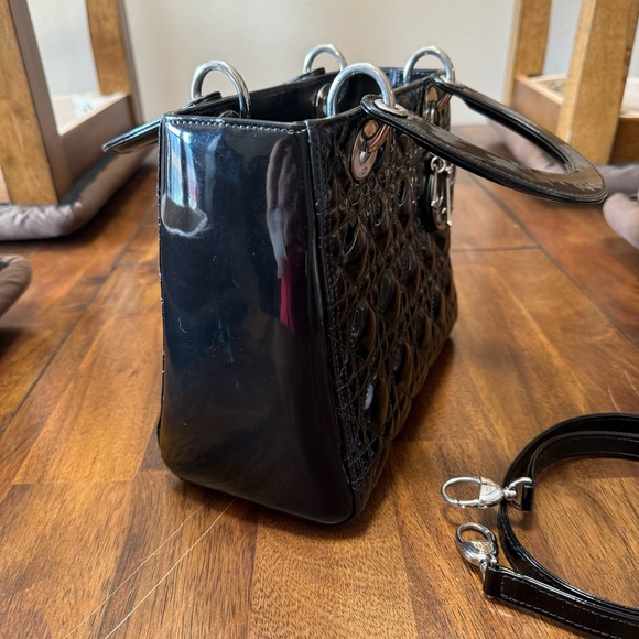Christian Dior Black Patent Leather Medium Lady Dior - Picture 2 of 14